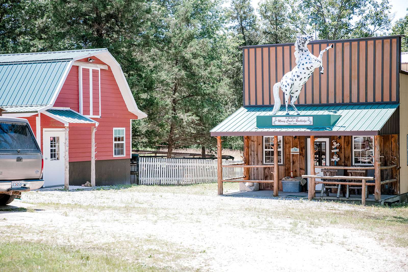 our office with horse statue