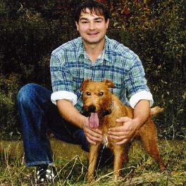 teenage boy with his dog